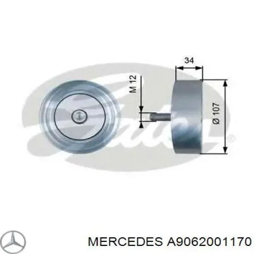 Натяжний ролик Mercedes A9062001170 ціна, від 56.94 USD