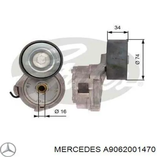 Натягувач приводного ременя Mercedes A9062001470 ціна, від 57.15 USD