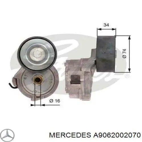 Натягувач приводного ременя Mercedes A9062002070 ціна, від 56.64 USD
