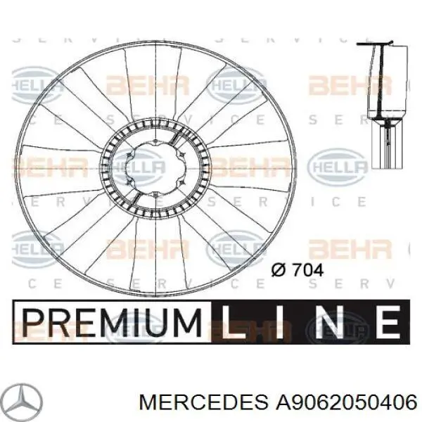 A9062050406 Mercedes вентилятор/крильчатка радіатора охолодження