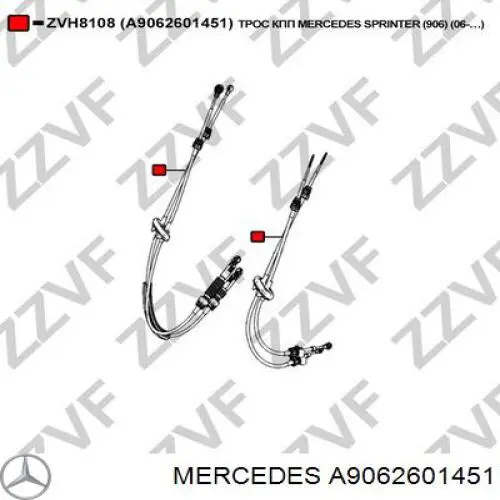 Купити A9062601451 Mercedes Трос перемикання передач