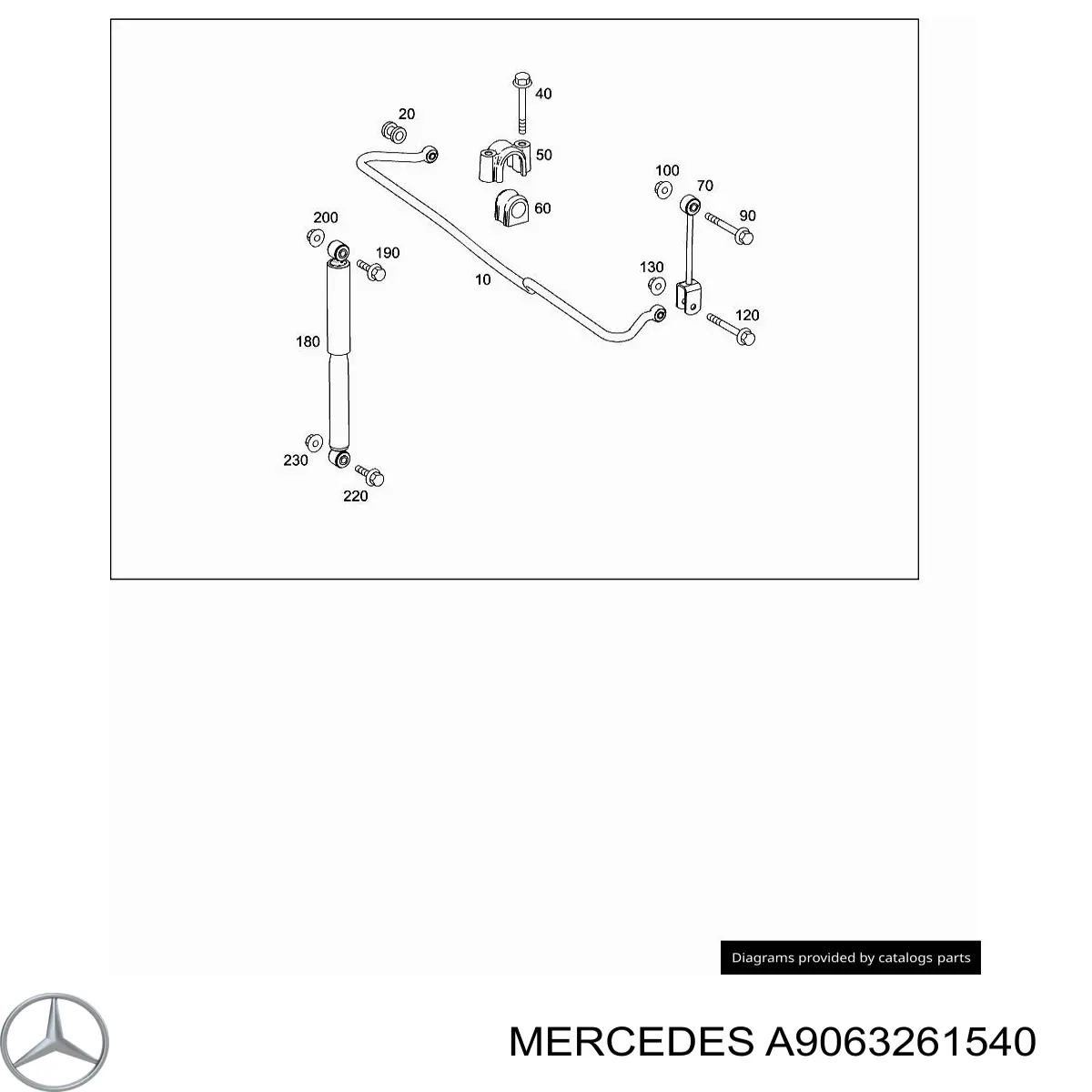 9063261540 Mercedes хомут кріплення втулки стабілізатора, заднього