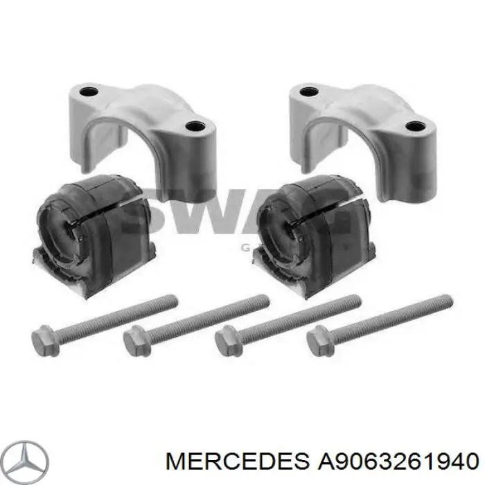 Хомут кріплення втулки стабілізатора, заднього Mercedes A9063261940 ціна, від 30.16 USD