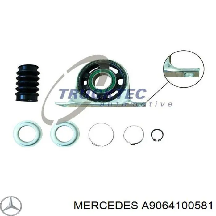 Підвісний підшипник карданного валу Mercedes A9064100581 ціна, від 45.01 USD