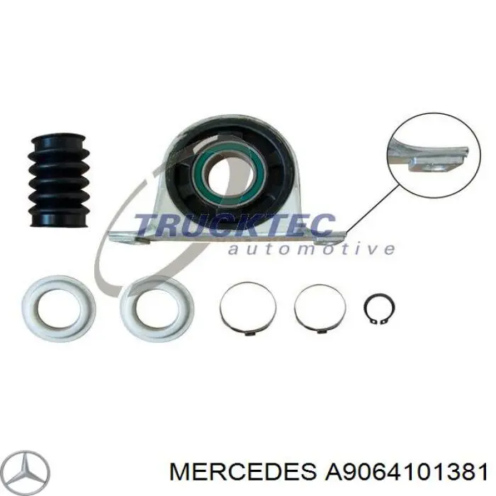 Підвісний підшипник карданного валу Mercedes A9064101381 ціна, від 50.36 USD