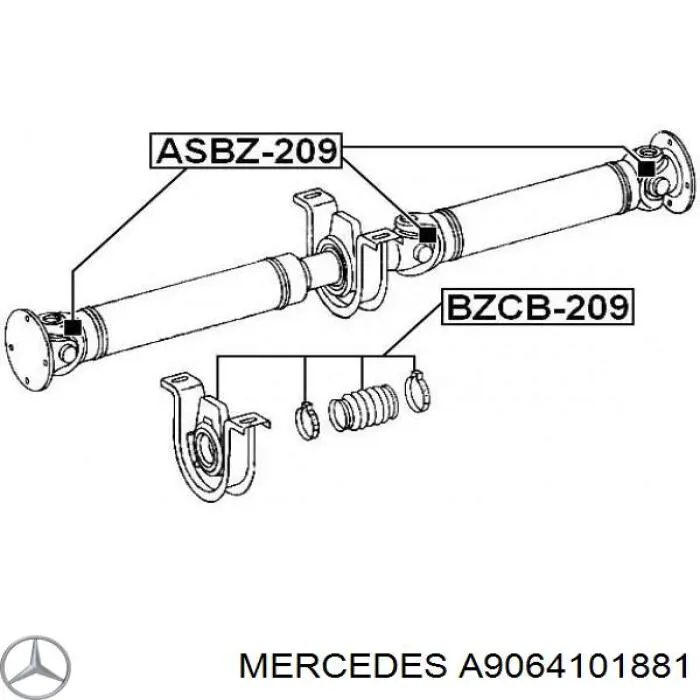 A9064101881 Mercedes підвісний підшипник карданного валу
