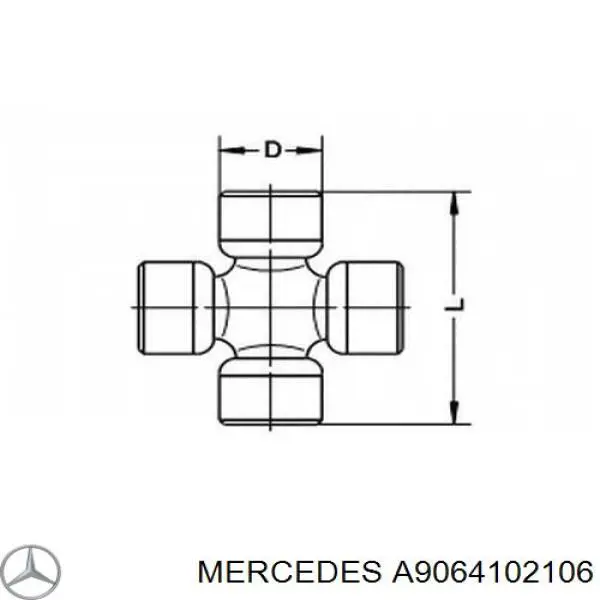 A9064102106 Mercedes Вал карданний основний заднього моста