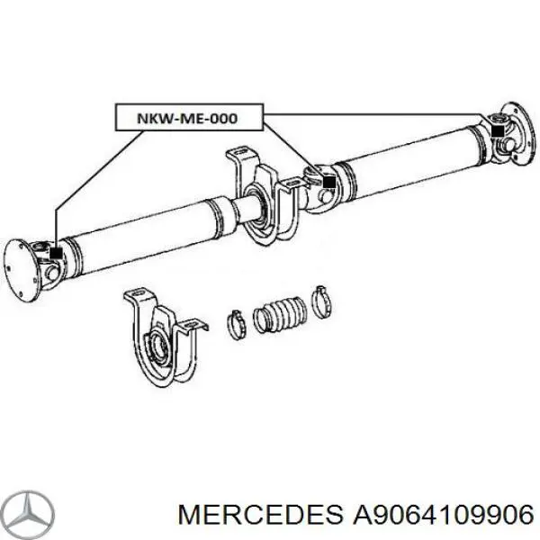 Вал карданний задній, в сборі 9064109906 Mercedes