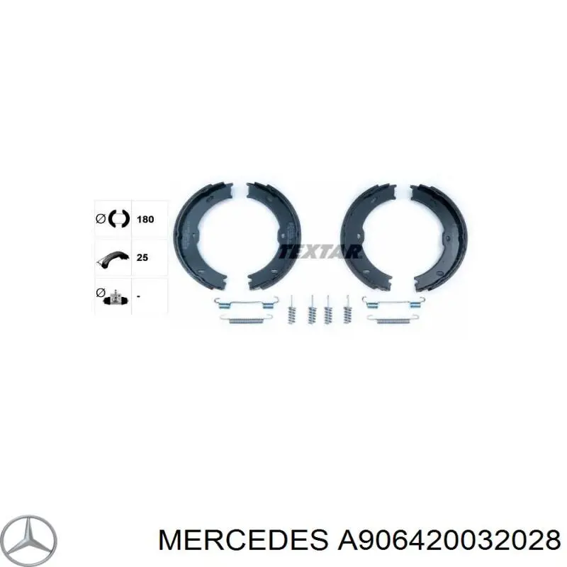 A906420032028 Mercedes колодки ручника/стоянкового гальма
