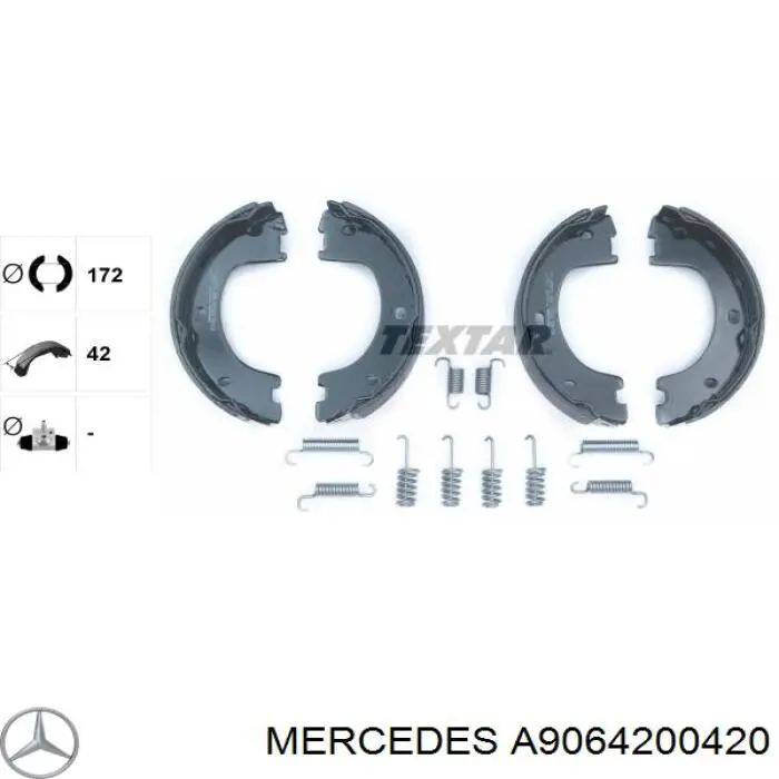 A9064200420 Mercedes колодки ручника/стоянкового гальма