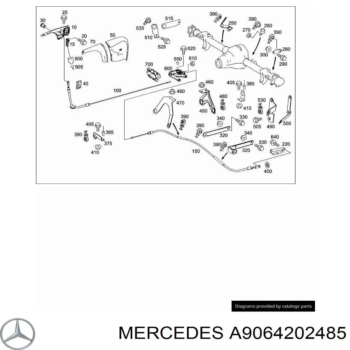 A9064202485 Mercedes трос ручного гальма передній