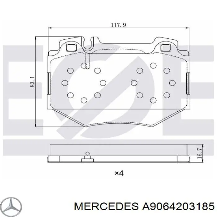 A9064203185 Mercedes трос ручного гальма задній, правий/лівий