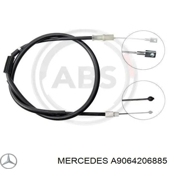 A9064206885 Mercedes трос ручного гальма задній, правий/лівий