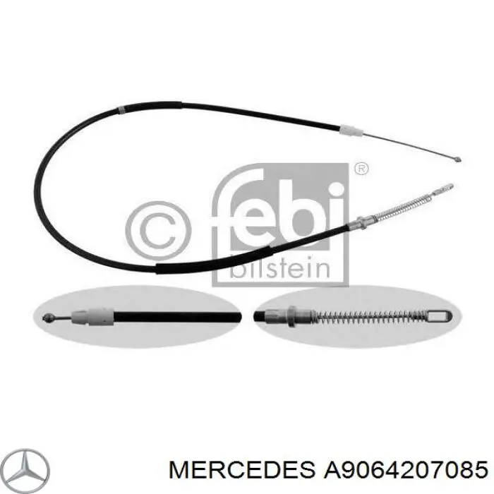 A9064207085 Mercedes трос ручного гальма задній, правий/лівий