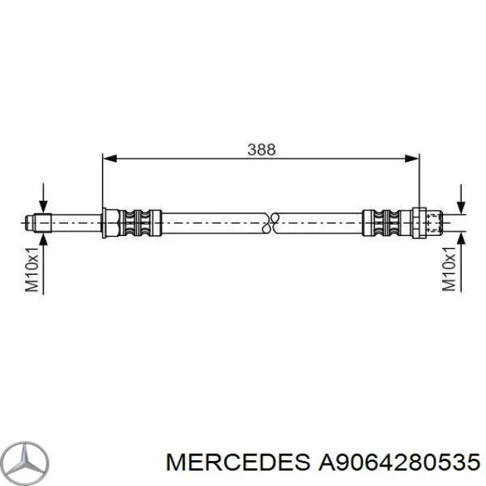 Купити A9064280535 Mercedes Гальмівні шланги передні