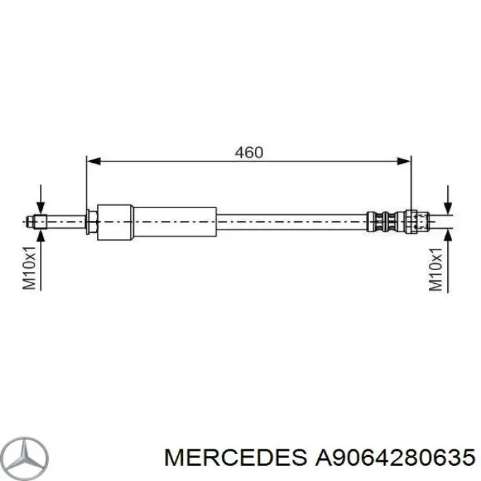 Купити A9064280635 Mercedes Гальмівні шланги передні
