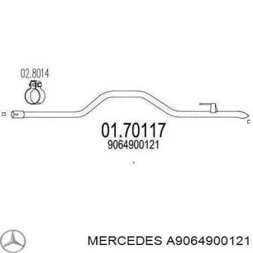 Вихлопна труба Mercedes A9064900121 ціна, від 69.78 USD