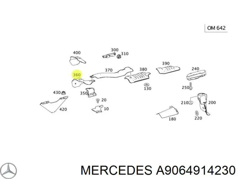 Купити A9064914230 Mercedes Захист (тепловий екран) вихлопної системи