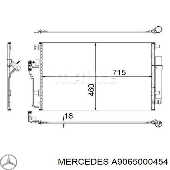 Радіатор кондиціонера A9065000454 Mercedes