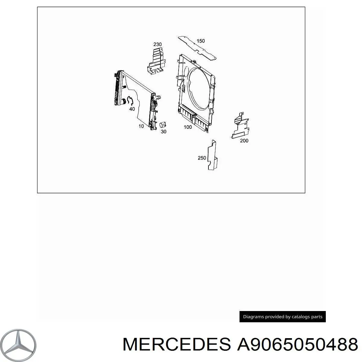 A9065050488 Mercedes Повітропровід (дефлектор) радіатора, нижній