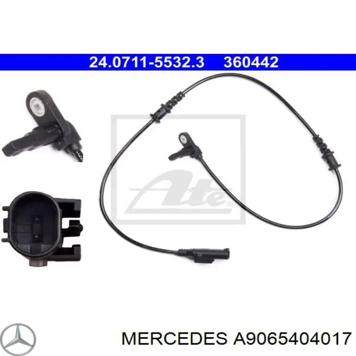 Датчик ABS передній Mercedes A9065404017 ціна, від 29.79 USD