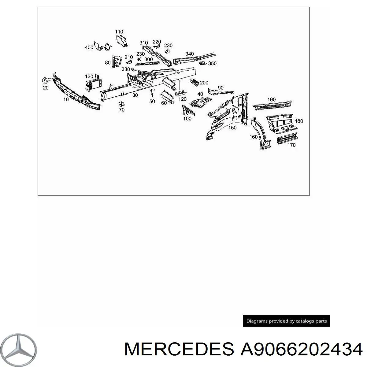 A9066202434 Mercedes лонжерон рами передній лівий