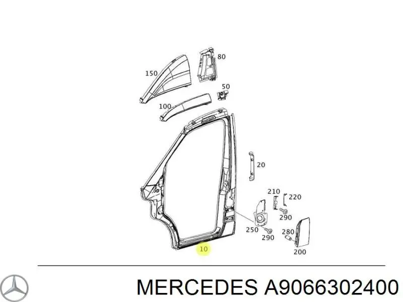 Купити A9066302400 Mercedes Отвір передніх лівих дверей