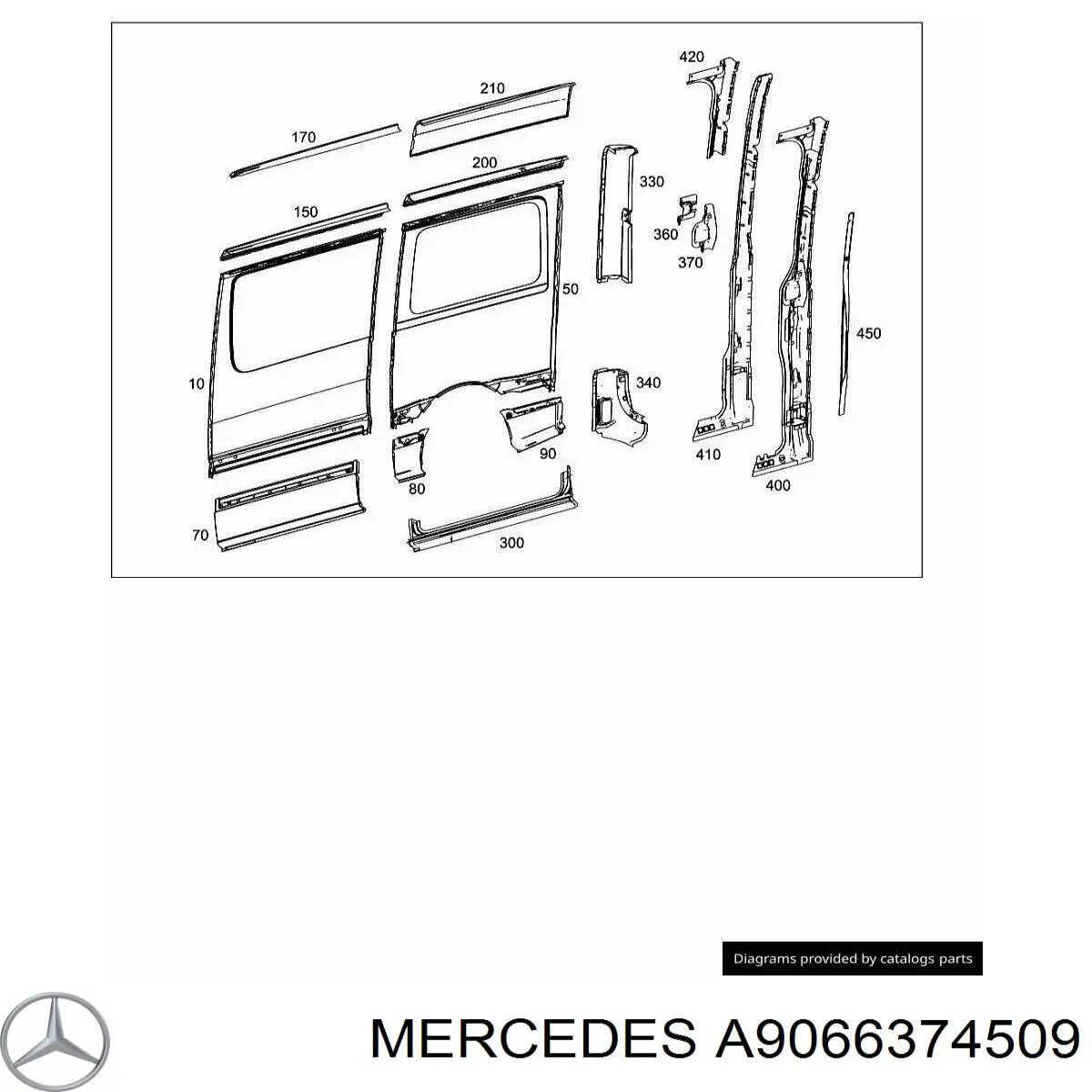 A9066374509 Mercedes поріг зовнішній правий