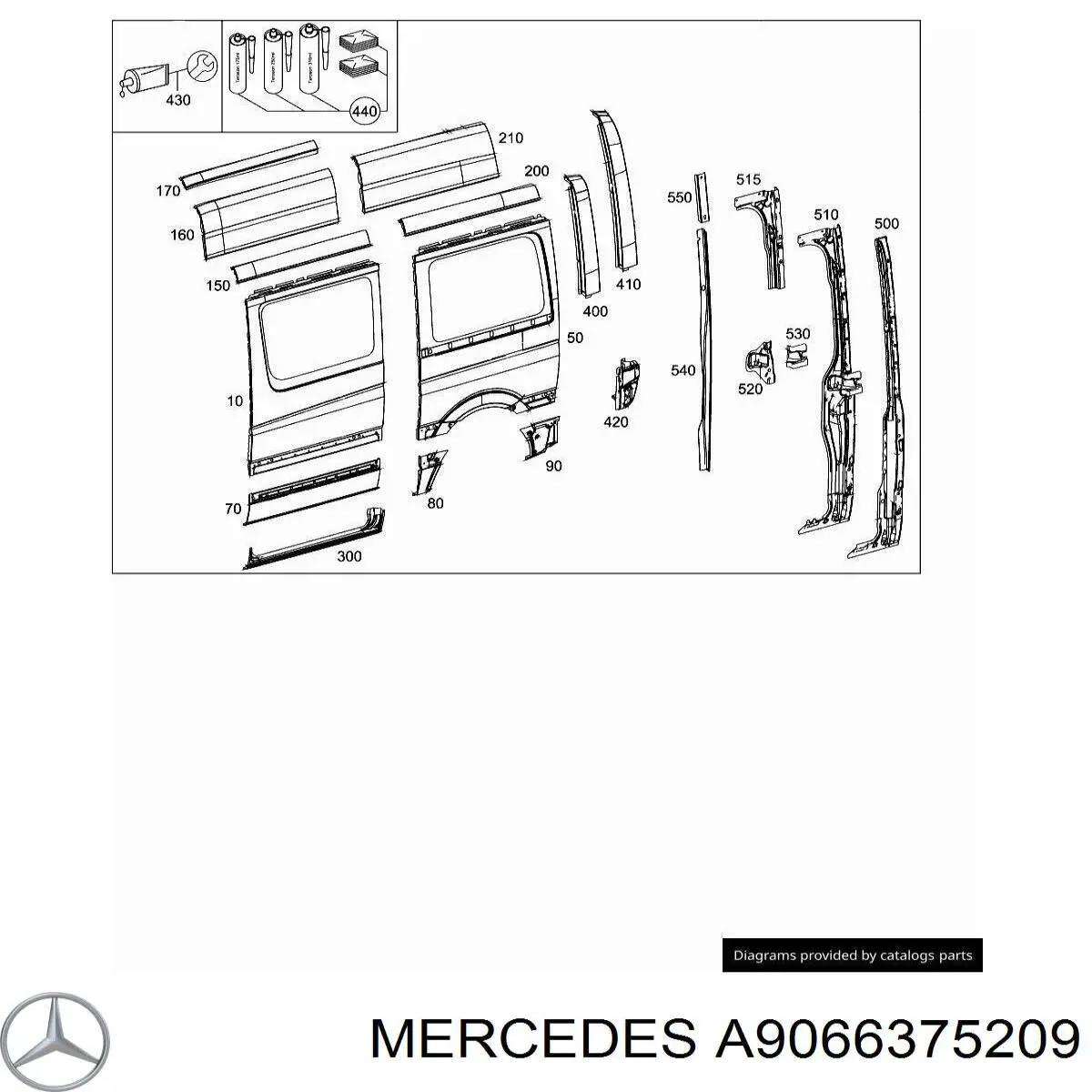 A9066375209 Mercedes ремонтна частина арки крила заднього, лівого
