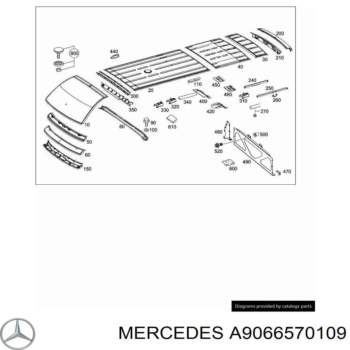 Дах кабіни в зборі Mercedes A9066570109 ціна, від 412.23 USD