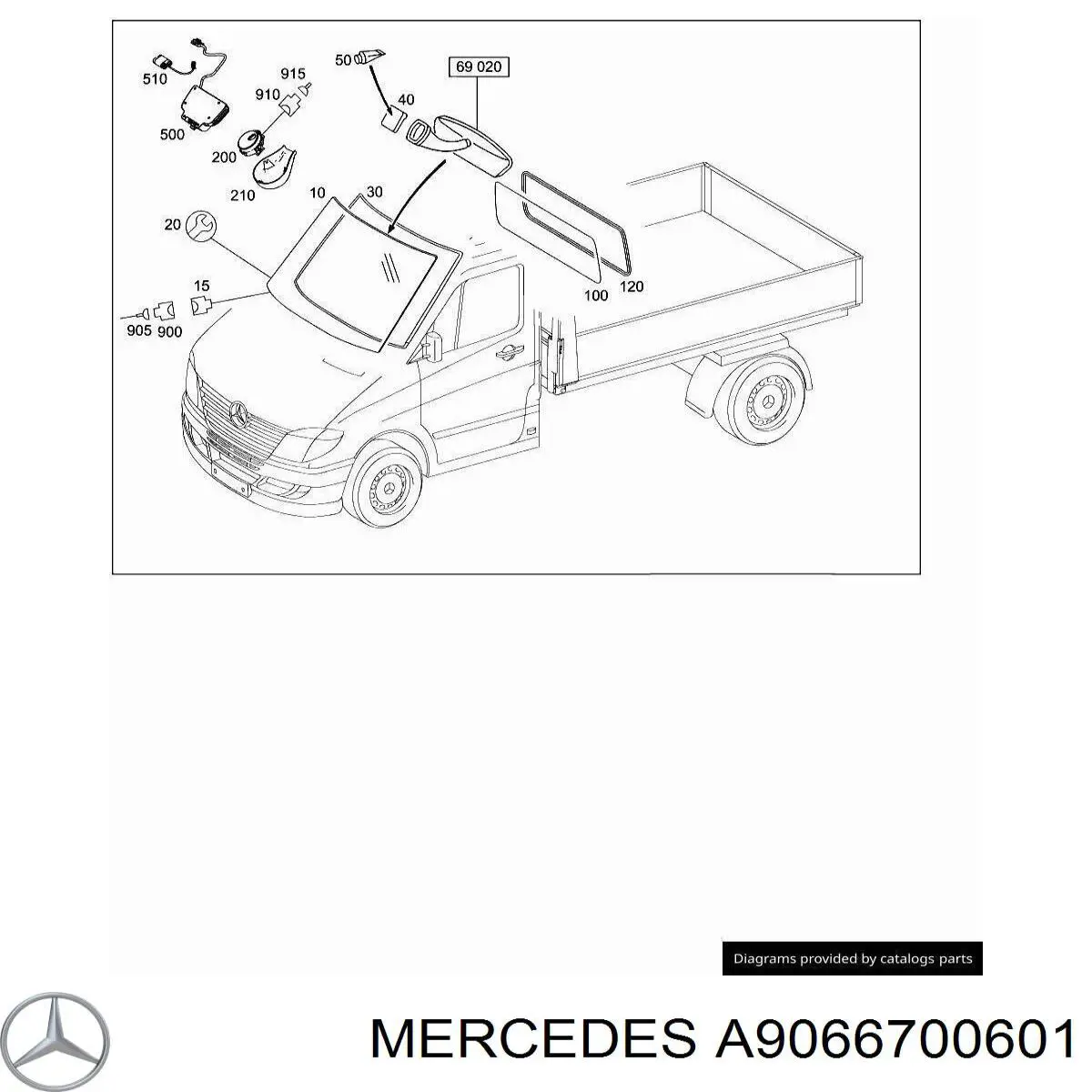 Автоскло Mercedes A9066700601 ціна, від 101.35 USD