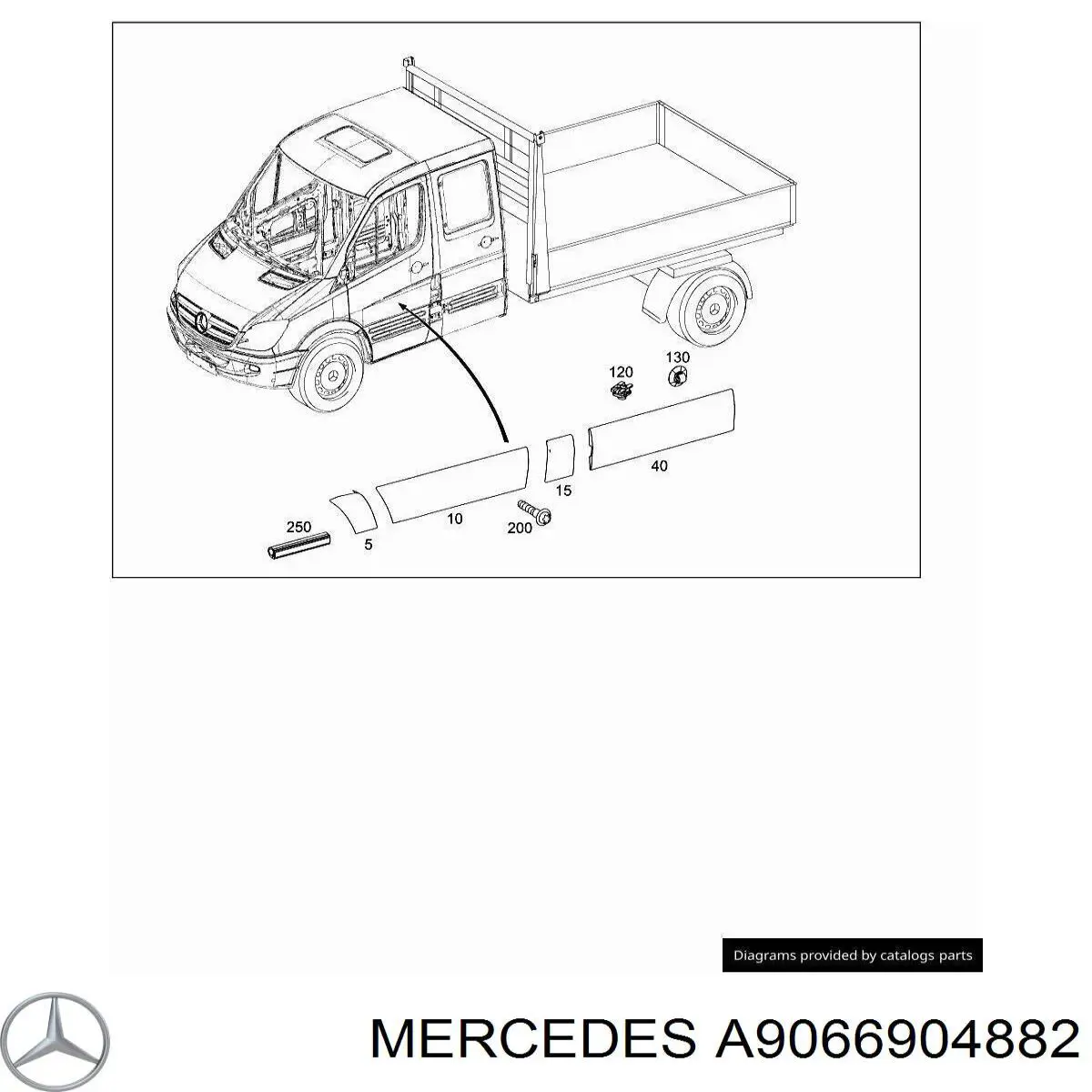 Купити A9066904882 Mercedes Накладка переднього правого крила