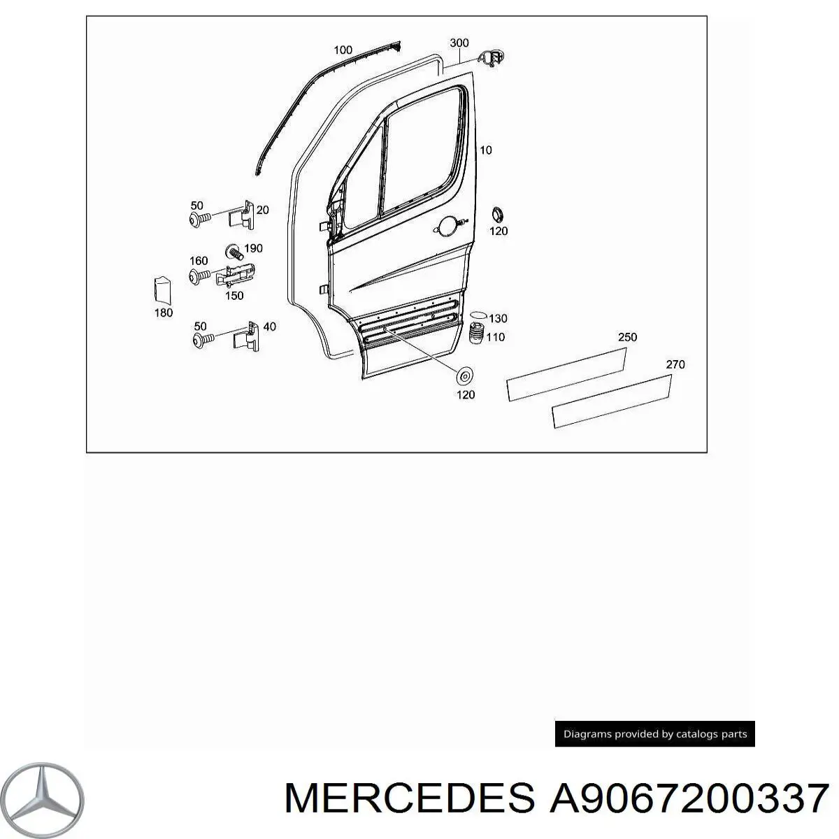 Купити A9067200337 Mercedes Петля передніх дверей, правих