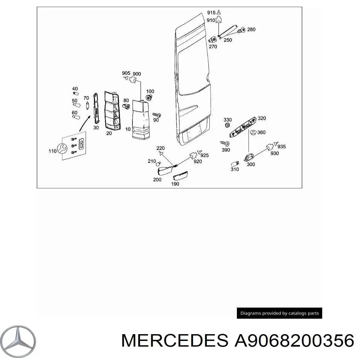 Фара протитуманна задня, права на Mercedes Sprinter (906)