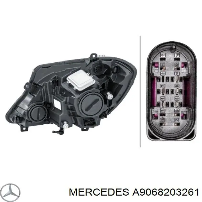 Фара права A9068203261 Mercedes