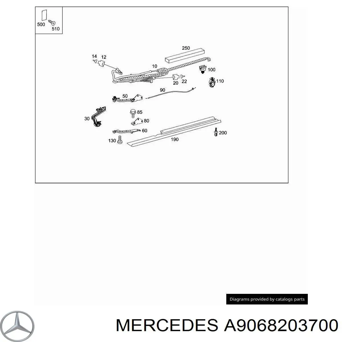 A9068203700 Mercedes Ролик двері бічної/зсувної, лівий нижній