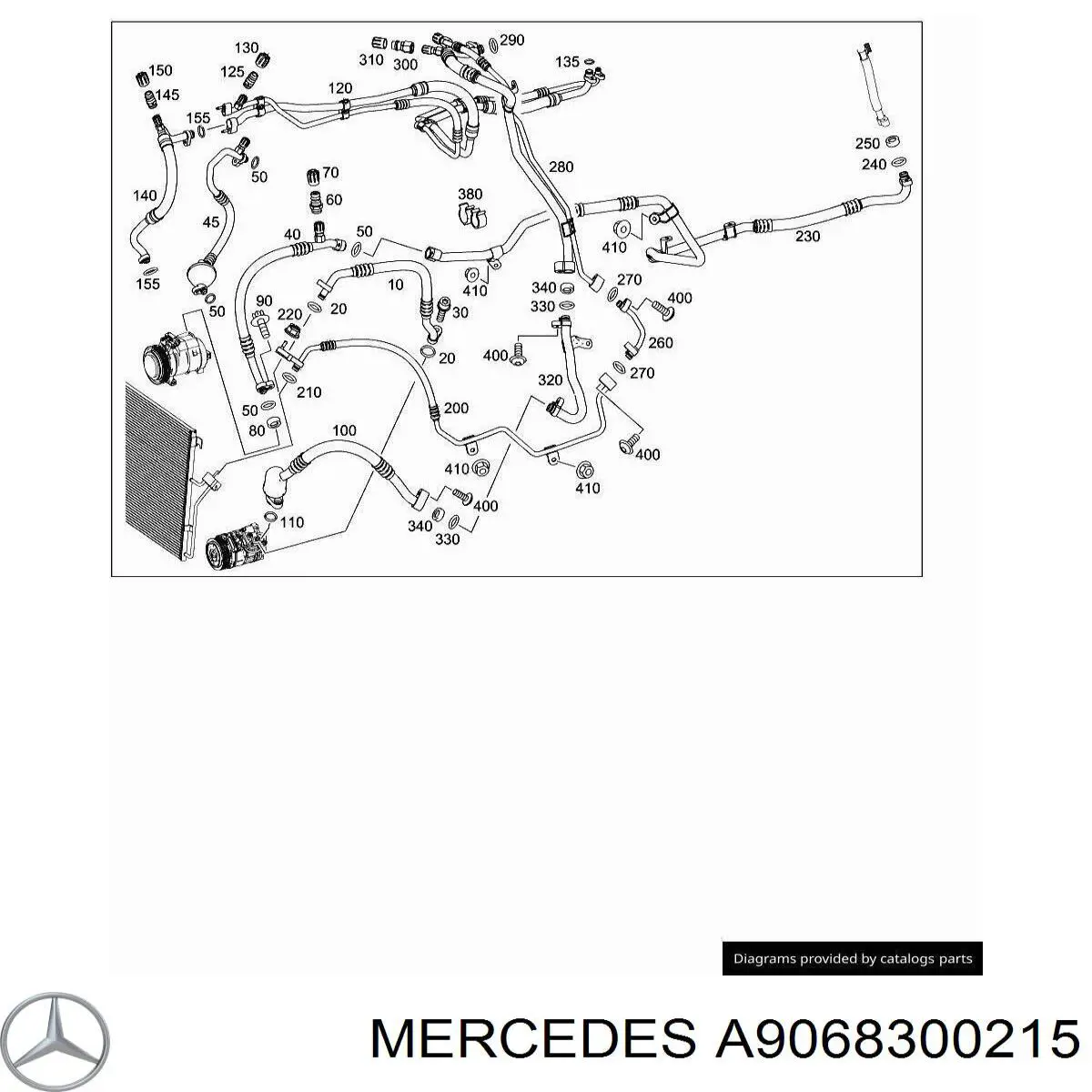 A9068305015 Mercedes Шланг кондиціонера, від випарника до компресора