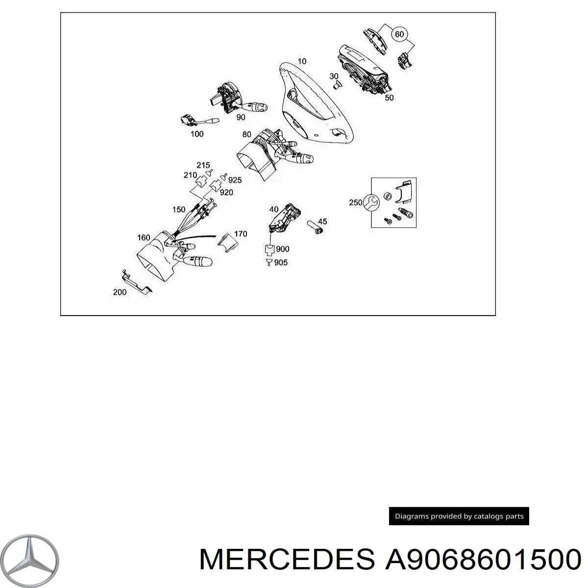 A9068601500 Mercedes Подушка безпеки, водійська, AIRBAG