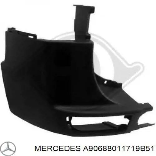 A90688011719B51 Mercedes Ікло заднього бампера праве