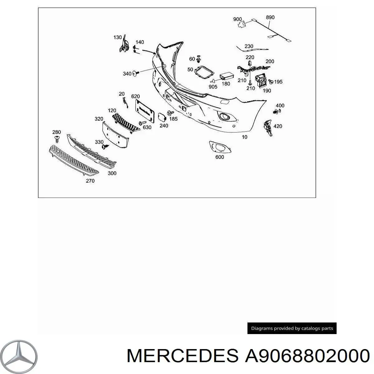A90688020009B51 Mercedes Праве кріплення переднього бампера