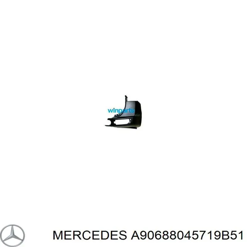A90688045719B51 Mercedes бампер задній, ліва частина