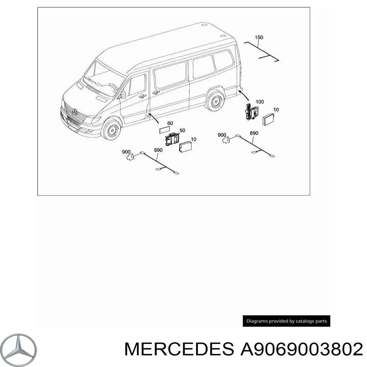 Датчик контролю мертвої зони, задній Mercedes A9069003802 ціна, від 181.41 USD
