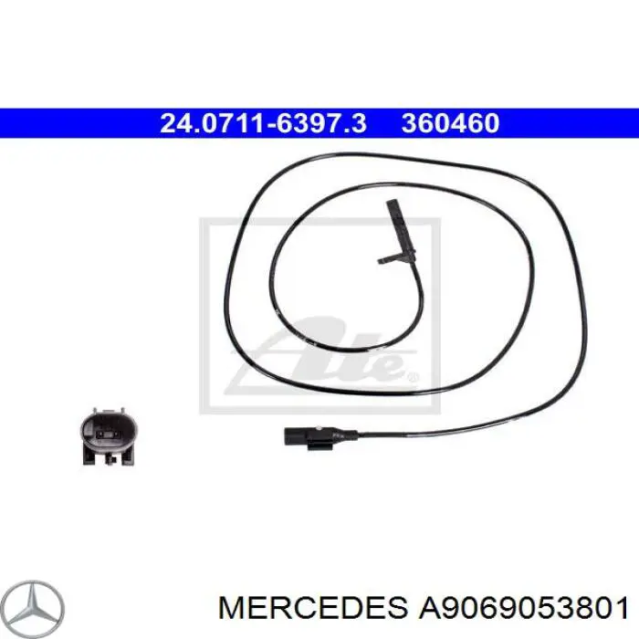 Датчик ABS задній правий Mercedes A9069053801 ціна, від 52.47 USD