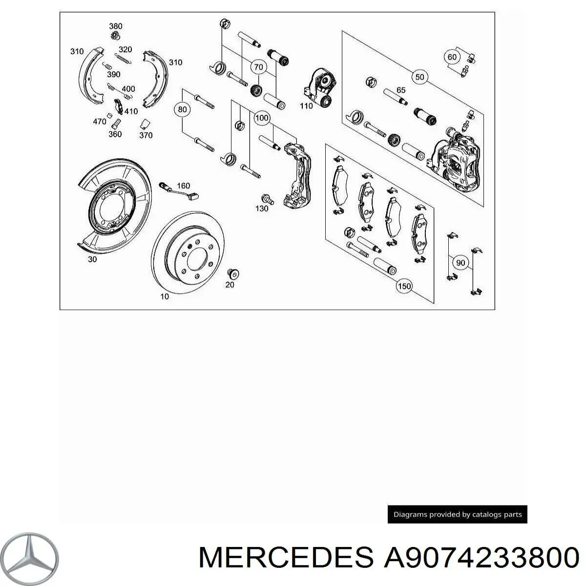A9074233800 Mercedes Ремкомплект заднього гальмівного супорта