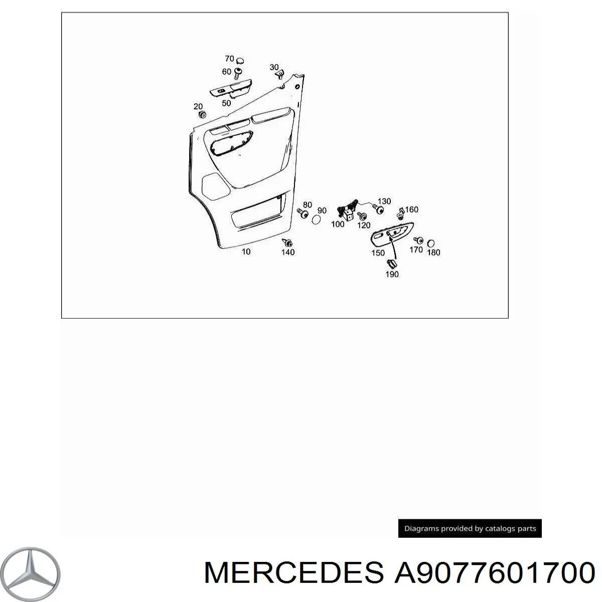 A9077601700 Mercedes Ручка передніх дверей внутрішня, ліва