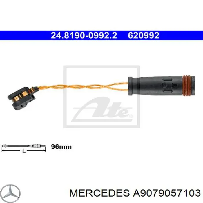 A9079057103 Mercedes Датчик зносу гальмівних колодок, задній