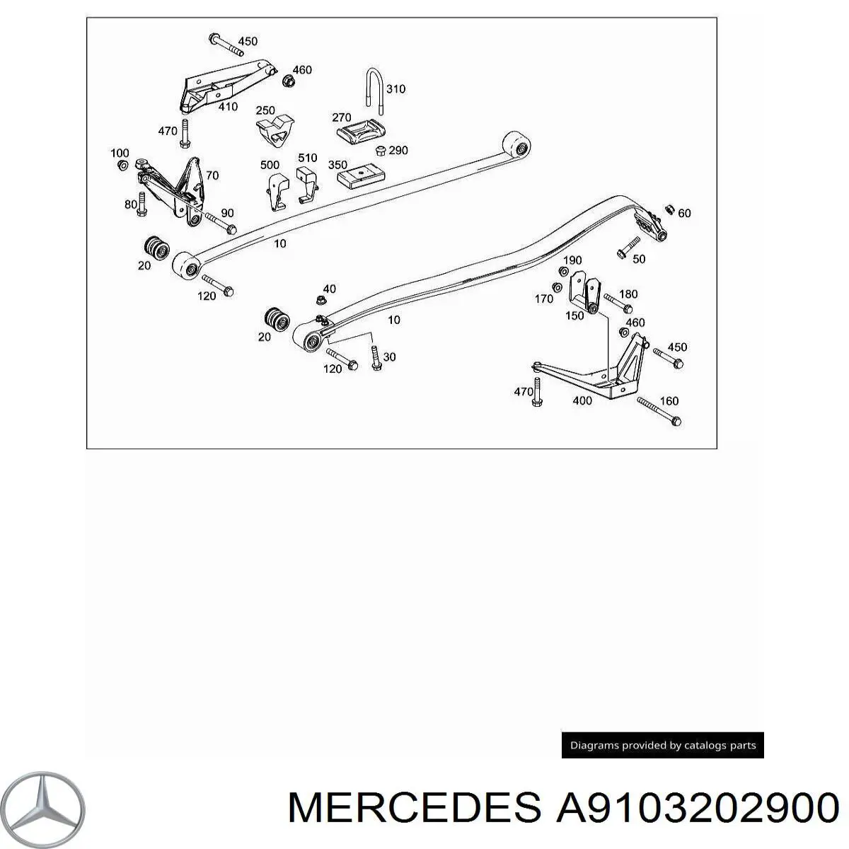 A9103202900 Mercedes Кронштейн ресори заднього моста