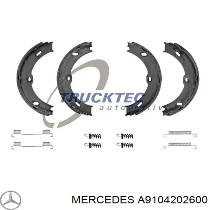 Колодки ручника / стоянкового гальма Mercedes A9104202600 ціна, від 71.31 USD
