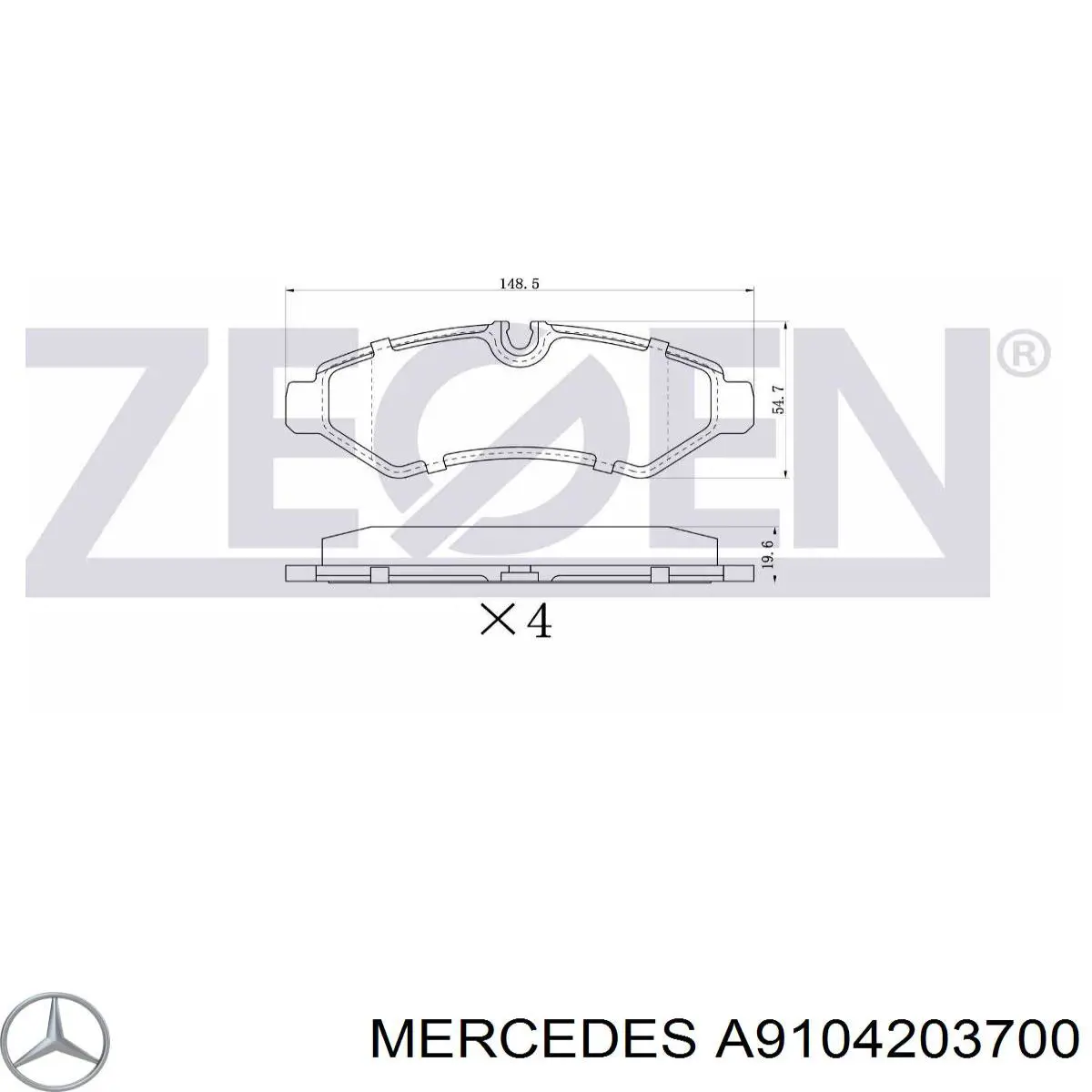 Колодки гальмові задні, дискові A9104203700 Mercedes