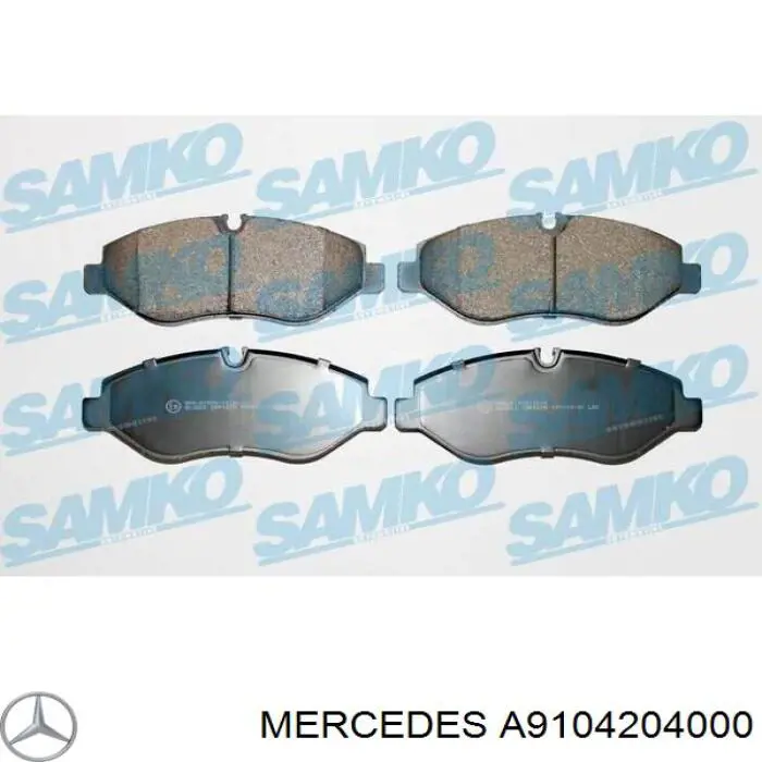 Купити A9104204000 Mercedes Колодки гальмівні передні, дискові